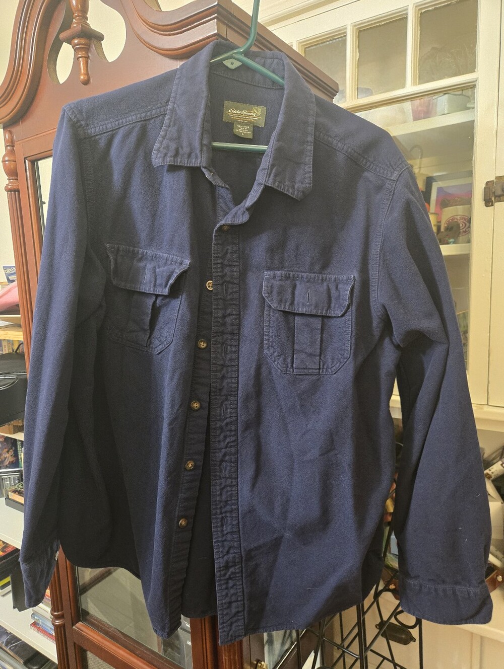 Eddie Bauer Button-Up Cotton Shirt - Men's Large
